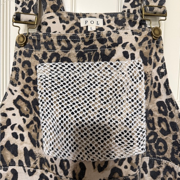 POL Leopard Print Patchwork Overalls - Picture 5 of 13
